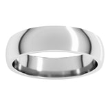 14K White Gold 5 mm Lightweight Comfort-Fit Half Round Band Size 6