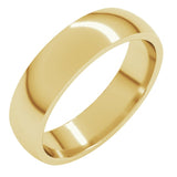 10K Yellow Gold 5 mm Lightweight Comfort-Fit Half Round Band Size 9