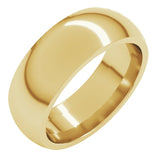 10K Yellow Gold 7 mm Comfort-Fit Half Round Band Size 9.5