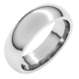 10K White Gold 6 mm Comfort-Fit Half Round Band Size 8