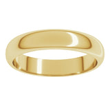 18K Yellow Gold 4 mm Half Round Band Size 8.5