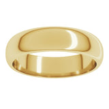 10K Yellow Gold 5 mm Half Round Band Size 11.5