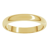 10K Yellow Gold 3 mm Half Round Band Size 11.5