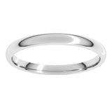 14K White Gold 2 mm Lightweight Comfort-Fit Half Round Band Size 7