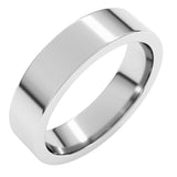 14K White Gold 5 mm Comfort-Fit Flat Band Size 5.5