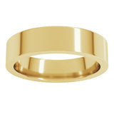 18K Yellow Gold 5 mm Comfort-Fit Flat Band Size 8.5