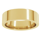 18K Yellow Gold 6 mm Comfort-Fit Flat Band Size 9