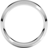 14K White Gold 7 mm Beveled-Edge Comfort-Fit Flat Band Size 9.5