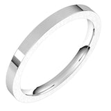 14K White Gold 2 mm Comfort-Fit Flat Band Size 8