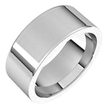 14K White Gold 8 mm Comfort-Fit Flat Band Size 8