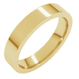 14K Yellow Gold 4 mm Comfort-Fit Flat Band Size 10