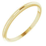 14K Yellow Gold 1.5 mm Half Round Band Size 5.5