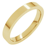 18K Yellow Gold 3 mm Comfort-Fit Flat Band Size 6.5