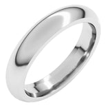 Sterling Silver 4 mm Comfort-Fit Half Round Band Size 4.5