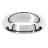 Sterling Silver 5 mm Comfort-Fit Half Round Band Size 5