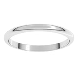 Sterling Silver 2 mm Half Round Band Size 7