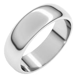 Sterling Silver 6 mm Half Round Band Size 10.5