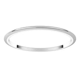 14K White Gold 1 mm Half Round Band Size 6