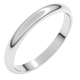 18K White Gold 2.5 mm Half Round Band Size 9