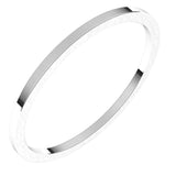 14K White Gold 1 mm Flat Band Size 5