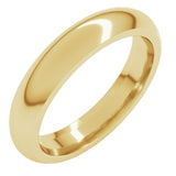 18K Yellow Gold 4 mm Comfort-Fit Half Round Band Size 7.5