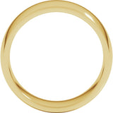 14K Yellow Gold 8 mm Lightweight Comfort-Fit Half Round Band Size 7