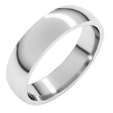 Platinum 5 mm Lightweight Comfort-Fit Half Round Band Size 7.5