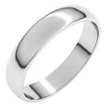10K White Gold 4 mm Lightweight Half Round Band Size 9