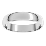 10K White Gold 4 mm Lightweight Half Round Band Size 9