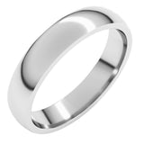 10K White Gold 4 mm Lightweight Comfort-Fit Half Round Band Size 12