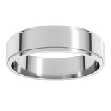 14K White Gold 5 mm Stepped-Edge Flat Band Size 9