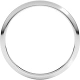 14K White Gold 2 mm Half Round Band Size 3