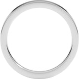 14K White Gold 3 mm Comfort-Fit Flat Band Size 6