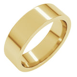 18K Yellow Gold 6 mm Comfort-Fit Flat Band Size 8