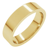 10K Yellow Gold 5 mm Comfort-Fit Flat Band Size 7
