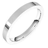 14K White Gold 2.5 mm Comfort-Fit Flat Band Size 8