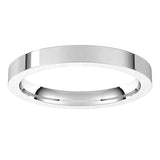 14K White Gold 2.5 mm Comfort-Fit Flat Band Size 8