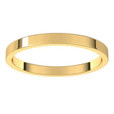 14K Yellow Gold 2 mm Flat Band Size 3