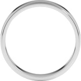 14K White Gold 4 mm Stepped-Edge Flat Band Size 7