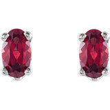 14K White Gold Natural Mozambique Garnet Earrings