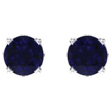 14K White Gold Lab-Grown Blue Sapphire Scroll Setting® Stud Earrings