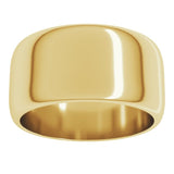 14K Yellow Gold 10 mm Half Round Band Size 5.5