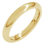 18K Yellow Gold 3 mm Comfort-Fit Half Round Band Size 7.5