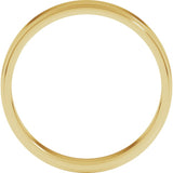 14K Yellow Gold 4 mm Stepped-Edge Flat Band Size 8.5