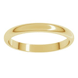 10K Yellow Gold 2.5 mm Half Round Band Size 6.5