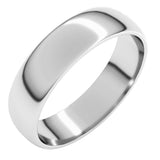 14K White Gold 5 mm Lightweight Half Round Band Size 7
