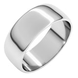 14K White Gold 7 mm Lightweight Half Round Band Size 9