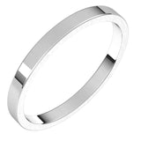 10K White Gold 2 mm Flat Band Size 8