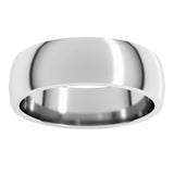 14K White Gold 6 mm Lightweight Comfort-Fit Half Round Band Size 12.5