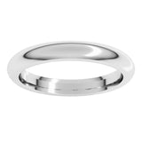 10K White Gold 3 mm Comfort-Fit Half Round Band Size 8